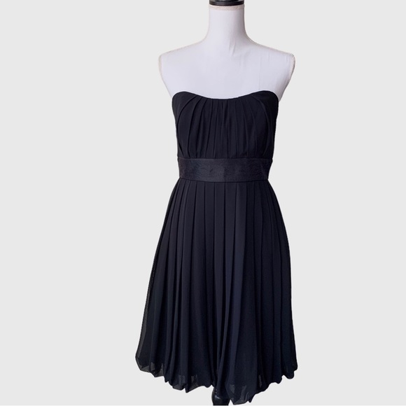 WHITE HOUSE BLACK MARKET STRAPLESS PLEATED BUBBLE HEM DRESS FORMAL DRESS - Picture 11 of 16
